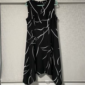 DKNY Black Dress with White Line Detailing